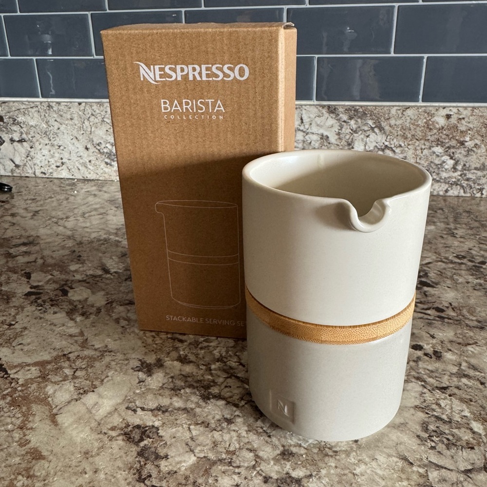Nespresso Barista Collection Cream and Tan Serving Cup